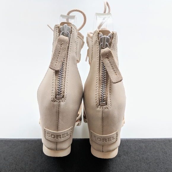 Sorel Joanie Ankle Lace Wedge Leather Sandals - Picture 4 of 7